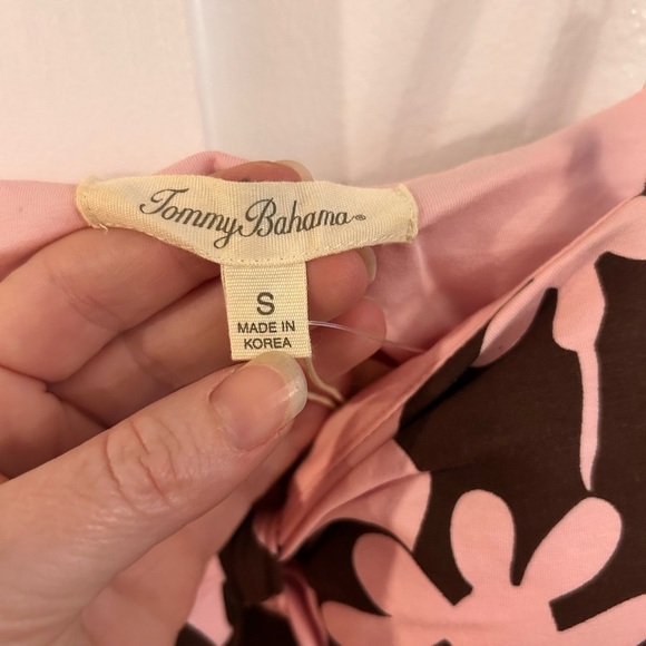 Tommy Bahama vintage Y2K Floral Pink and Brown Hawaiian sundress - Picture 3 of 7